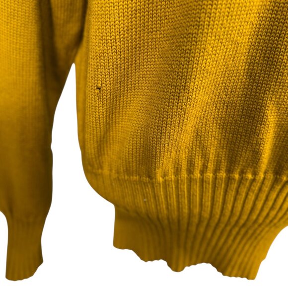 Vintage Iowa State Mustard Yellow Collegiate Sweater 60's Large Distressed Wool - Picture 13 of 13